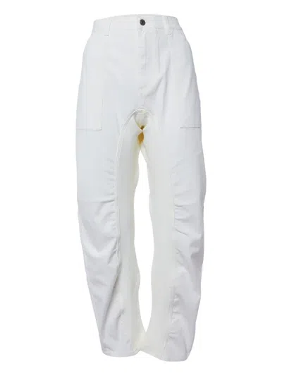 Pre-owned Stella Mccartney Cotton Trousers In White