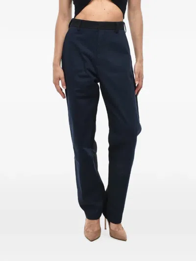 Stella Mccartney Cotton Trousers Gavin With Eco-leather Patches In Multi