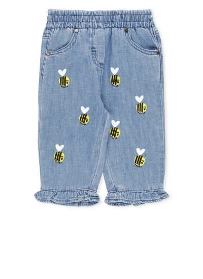 Stella Mccartney Babies' Cotton Trousers In Light Blue