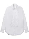 Stella Mccartney Ruffled Cotton Tuxedo Shirt In White