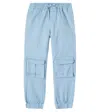 Stella Mccartney Cotton Twill Cargo Pants In Blue