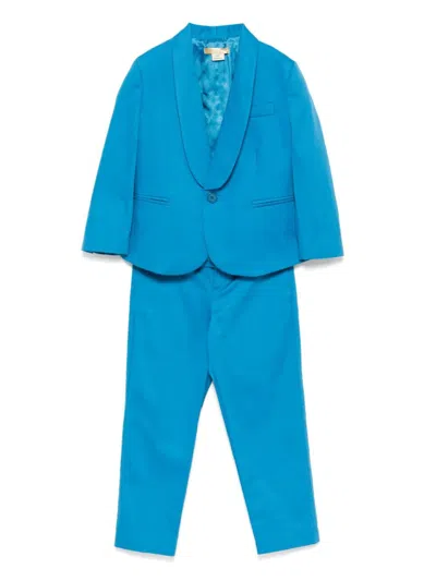 Stella Mccartney Kids' Cotton Long-sleeve Blazer In Blue