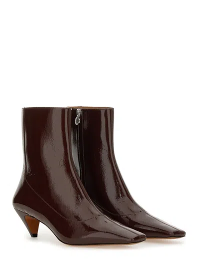 Stella Mccartney Cotton-blend Boots In Bordeaux