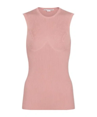 Stella Mccartney Cotton-blend Tank Top In Pink