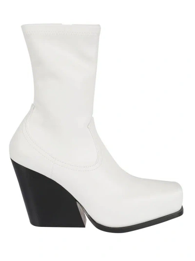 Stella Mccartney Block Heel Boots In White