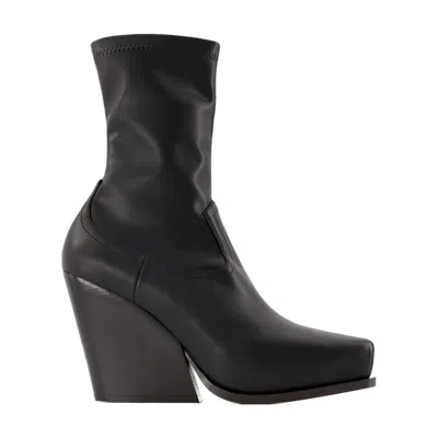Stella Mccartney Cowboy Boots In Black Synthetic Leather