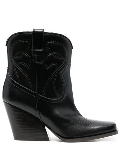 Stella Mccartney Cowboy Cloudy 85mm Ankle Boots In Black