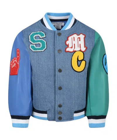 Stella Mccartney Cowboy Pilot Jacket In Blue