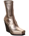 Stella Mccartney Cowboy Stretch Metallic Boot In Gold