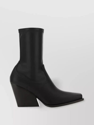 Stella Mccartney Modern Western-inspired Cowboy Stretch 95mm Boots In Black