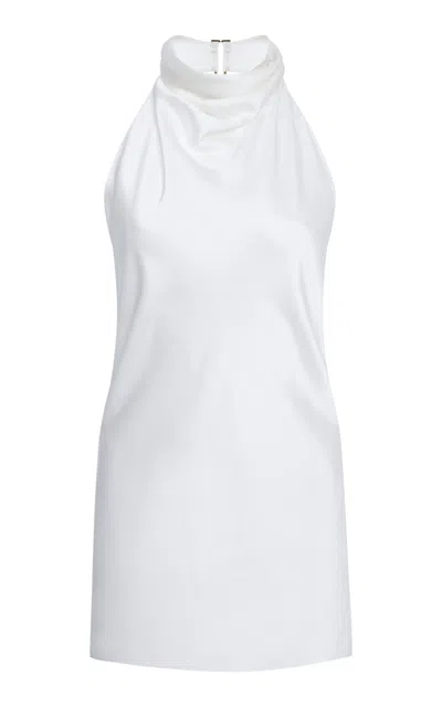 Stella Mccartney Cowl-back Satin Halter Top In White