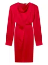 Stella Mccartney Cowl Neck Long-sleeve Midi Dress In Red