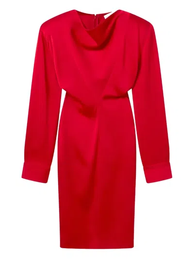 Stella Mccartney Cowl-neck Draped Midi Dress In Red