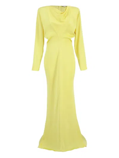 Stella Mccartney Cowl-neck Maxi Dress In Yellow