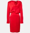 Stella Mccartney Draped Satin-crepe Midi Dress In Red