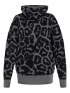 Stella Mccartney Alpaca Blend Turtleneck Sweater With Animal Print In Gray