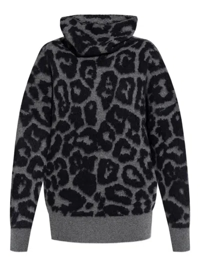Stella Mccartney Wool And Alpaca "leopard" Sweater In Black