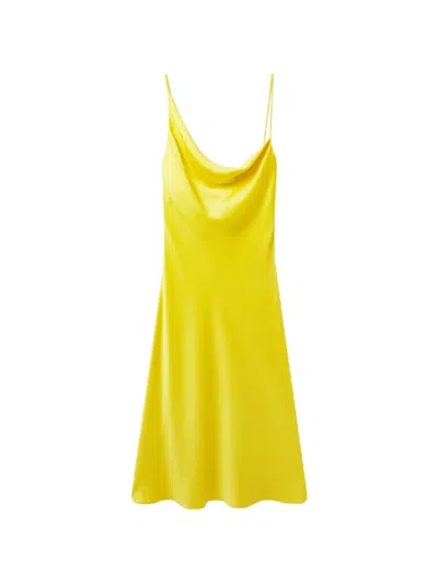Stella Mccartney Cowl-neck Backless Dress In Yellow