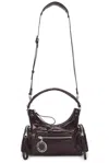 Stella Mccartney Cracked Patent Alter Mat Pony Small Shoulder Bag In Burgundy