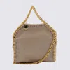 Stella Mccartney Cream Faux Leather Falabella Tiny Tote Bag In Yellow