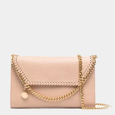Stella Mccartney Cream Faux Leather Mini Falabella Crossbody Bag In Pink