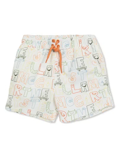 Stella Mccartney Babies' Cream Lettering-print Shorts In White