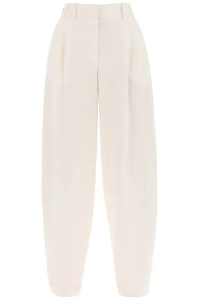 Stella Mccartney Pleated Wide Leg Trousers In Beige