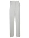 Stella Mccartney High-waisted Cream White Wool Trousers In Neutrals