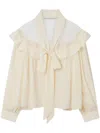 Stella Mccartney Crepe De Chine Silk Shirt In Neutrals