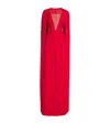 Stella Mccartney Crepe Embellished Cape Gown In Red