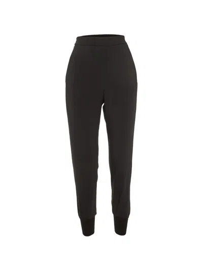 Pre-owned Stella Mccartney Crepe High-waist Trousers In Black