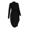 Stella Mccartney Draped High-neck Midi Dress In Black