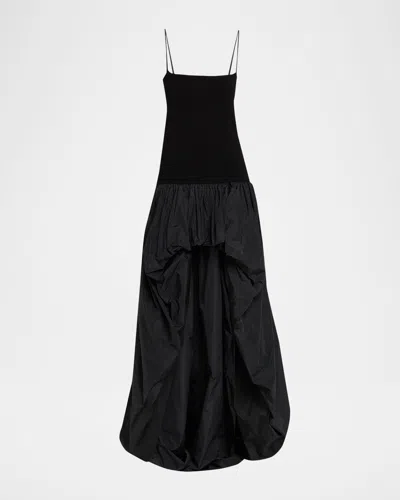 STELLA MCCARTNEY CREPE JERSEY HIGH-LOW BUBBLE MAXI DRESS