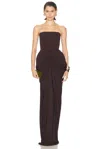 Stella Mccartney Crepe Jersey Sleeveless Gown In Brown