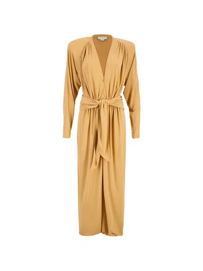 Stella Mccartney Crepe Long-sleeve Jumpsuit In Yellow