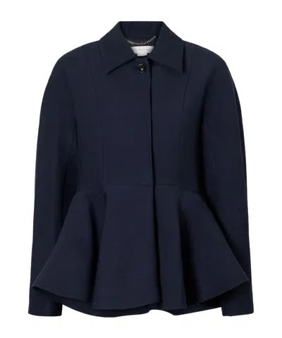 Stella Mccartney Crepe Peplum Jacket In Blue