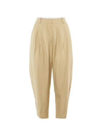 Pre-owned Stella Mccartney Crepe Pleated Trousers In Neutral