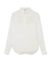 Stella Mccartney Petal Crochet Compact Crepe Shirt In White