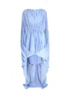 Stella Mccartney Creponne High-low Drape Dress In Light Blue