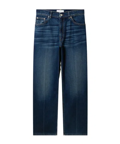 Stella Mccartney Crest-embroidered Straight Jeans In Blue
