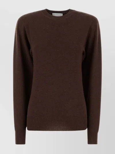 Stella Mccartney Crew Neck Cashmere Blend Sweater In Brown