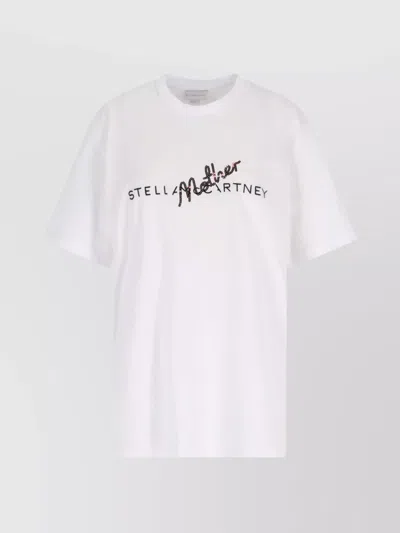 Stella Mccartney Crew Neck Embellished Detail Short Sleeves In White