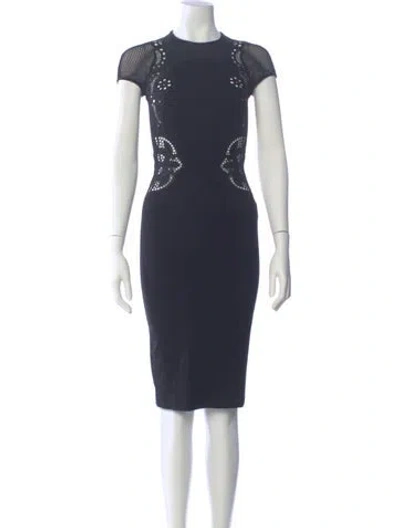 Pre-owned Stella Mccartney Crew Neck Knee-length Dress In Blue