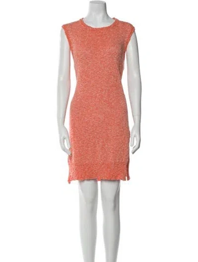 Pre-owned Stella Mccartney Crew Neck Knee-length Dress In Orange