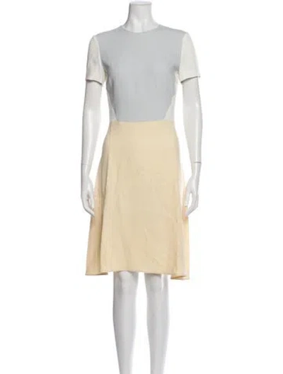 Pre-owned Stella Mccartney Crew Neck Knee-length Dress In Yellow
