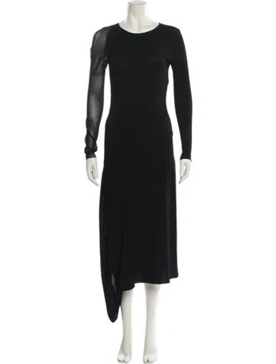 Pre-owned Stella Mccartney Crew Neck Long Dress In Black