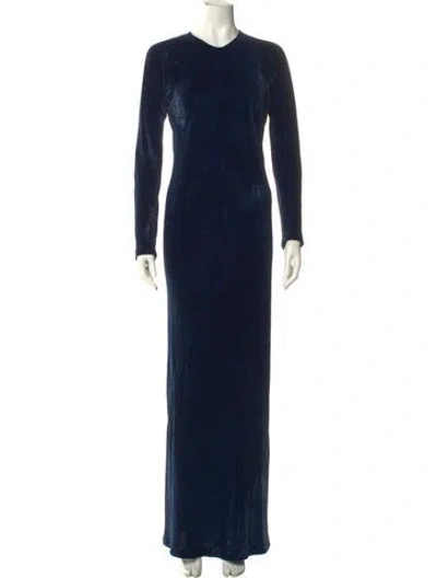 Pre-owned Stella Mccartney Crew Neck Long Dress In Blue