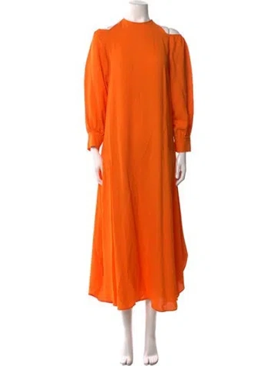 Pre-owned Stella Mccartney Crew Neck Long Dress In Orange