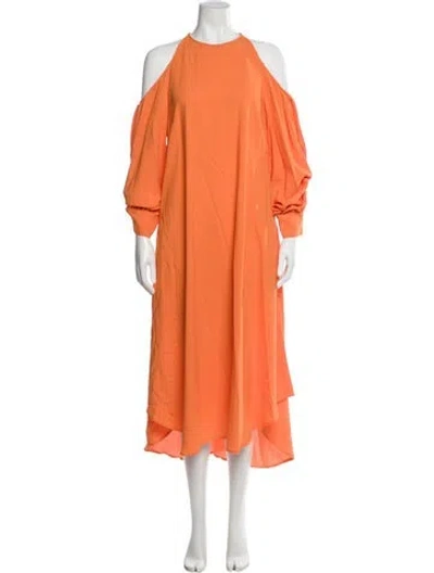 Pre-owned Stella Mccartney Crew Neck Long Dress In Orange