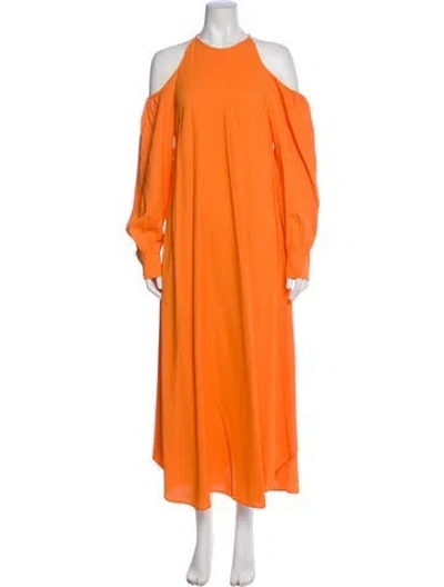 Pre-owned Stella Mccartney Crew Neck Long Dress In Orange